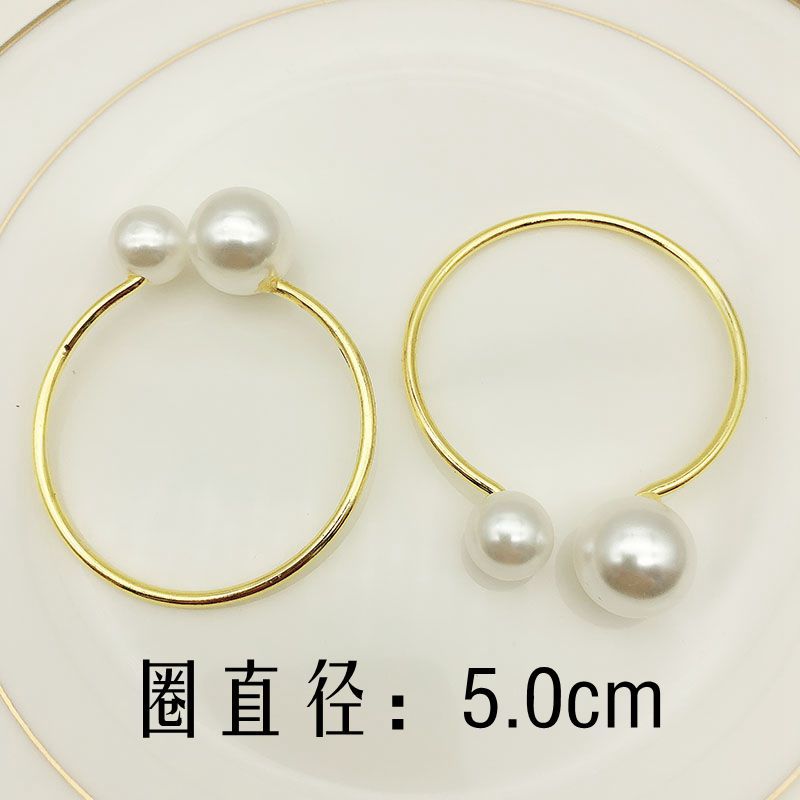 酒店摆台铁丝毛巾扣珍珠餐巾环餐巾圈口布圈餐巾扣批发详情1