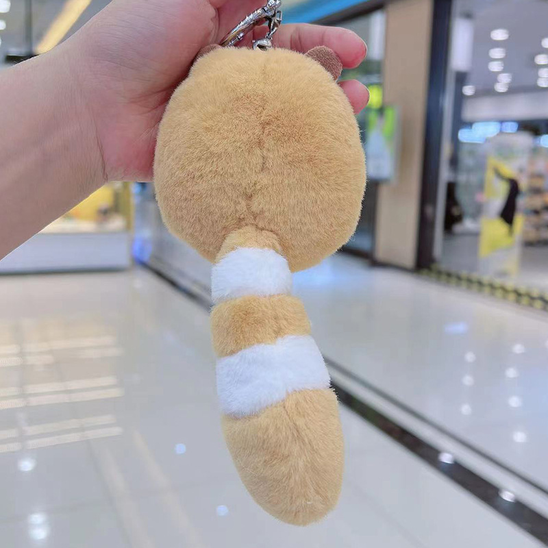 Cross-border plush toys, odd-tailed bear bags, keychains, raccoon pendants, couple key chains, dolls and figurines Specification image
