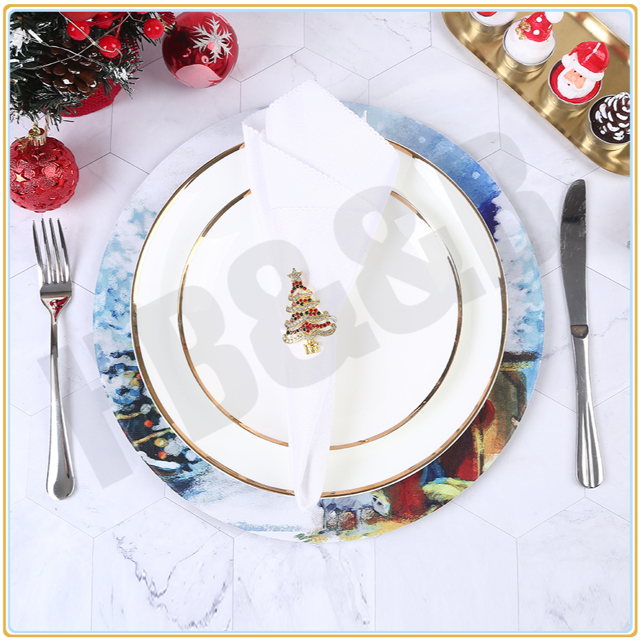圣诞节盘子牛排餐盘水果菜盘骨瓷西餐盘元旦新年礼物