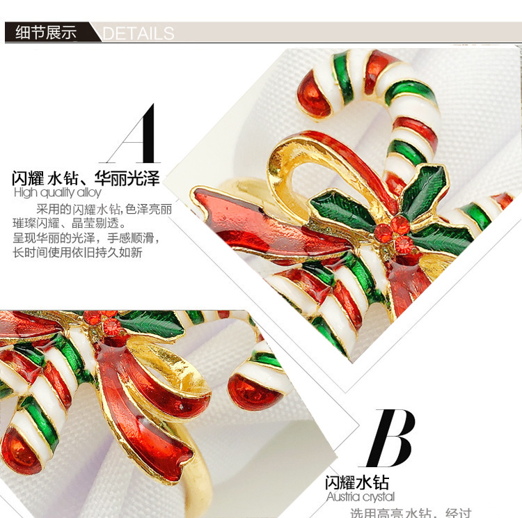 亚马逊爆款酒店圣诞鹿餐巾扣餐巾扣餐巾圈口布圈金属口布环批发详情11