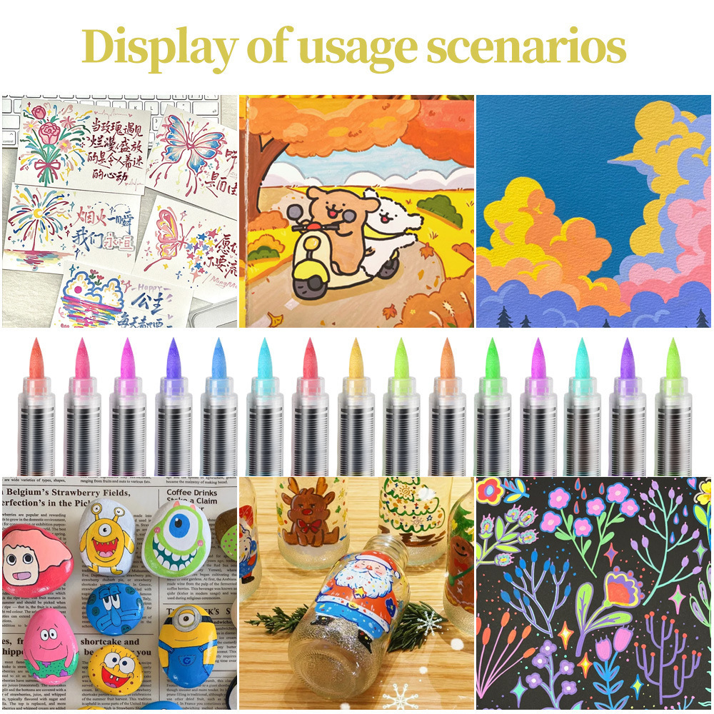 Soft-tipped straight liquid acrylic marker pen, 168 colors, non-transparent and stackable marker pen, student art drawing pen Specification drawing