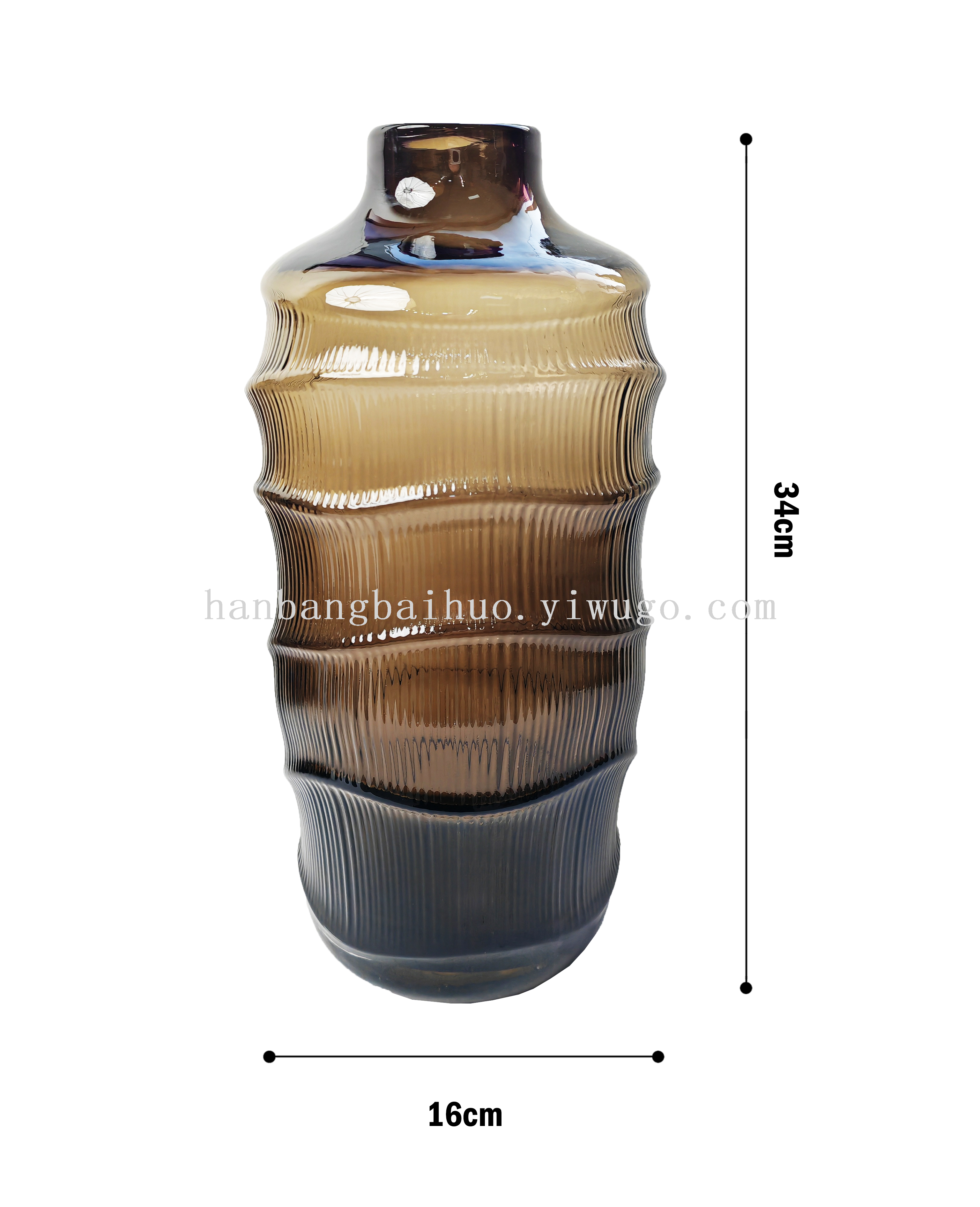 一件代发现代简约小口水波纹透明玻璃花瓶客厅螺旋装饰花瓶现货详情5