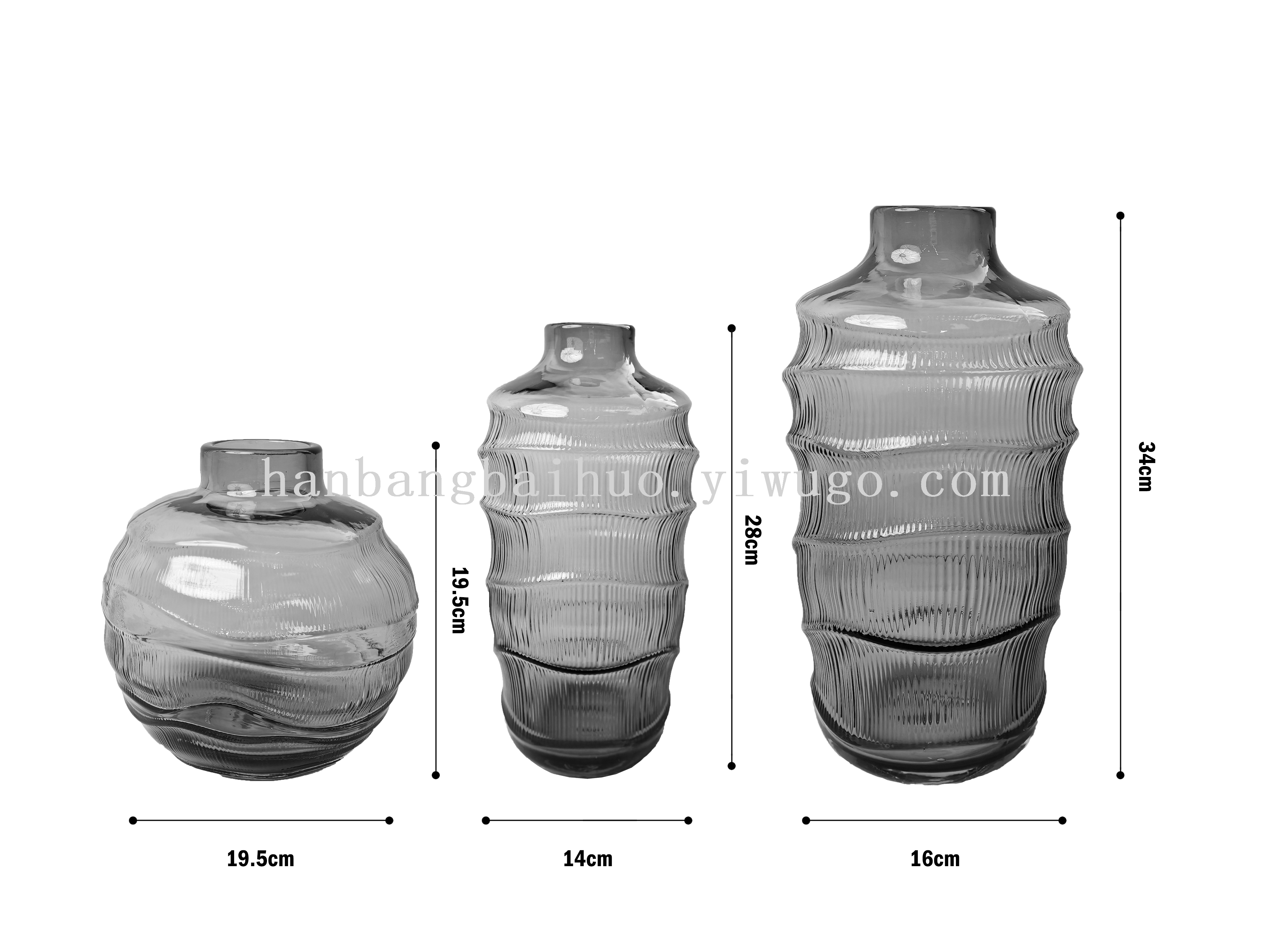 一件代发现代简约小口水波纹透明玻璃花瓶客厅螺旋装饰花瓶现货详情4