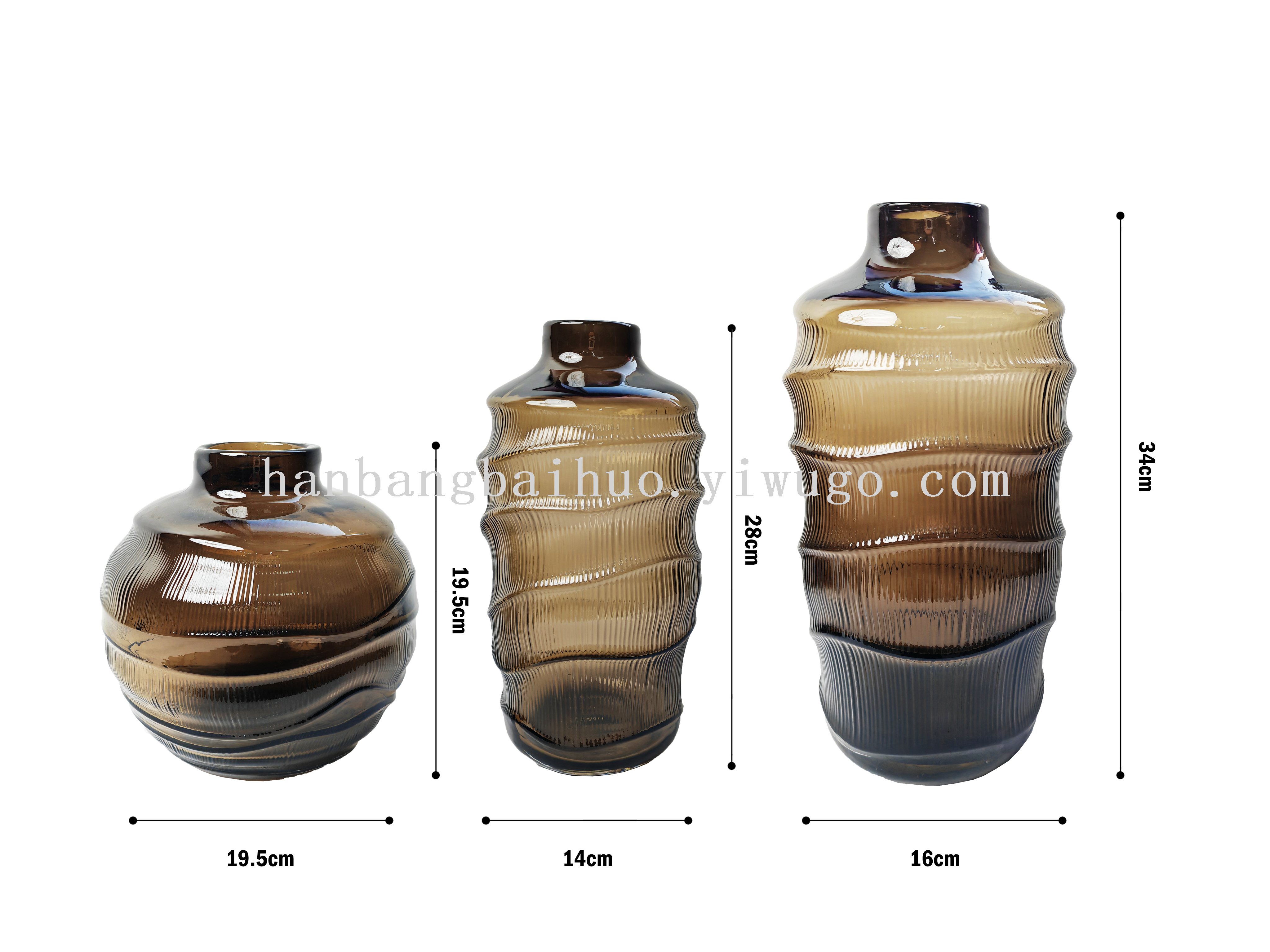 一件代发现代简约小口水波纹透明玻璃花瓶客厅螺旋装饰花瓶现货详情8