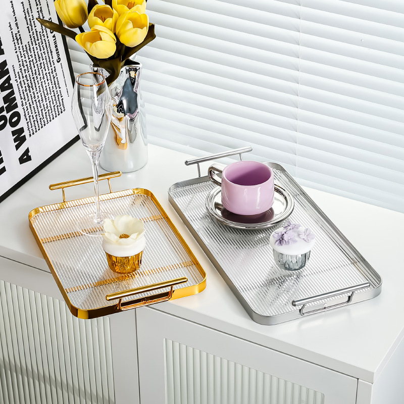 跨境高颜值ins长方形水杯托盘家用茶杯客厅茶水收纳餐盘杯子茶盘