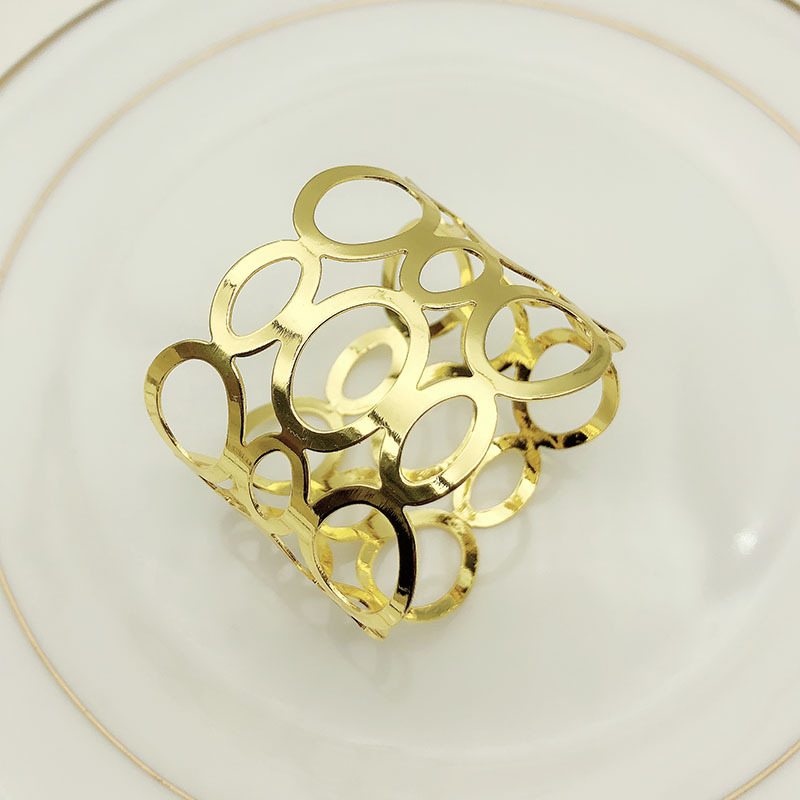 酒店餐具金属毛巾扣口布圈餐巾圈扣金色圆形餐巾环批发详情1