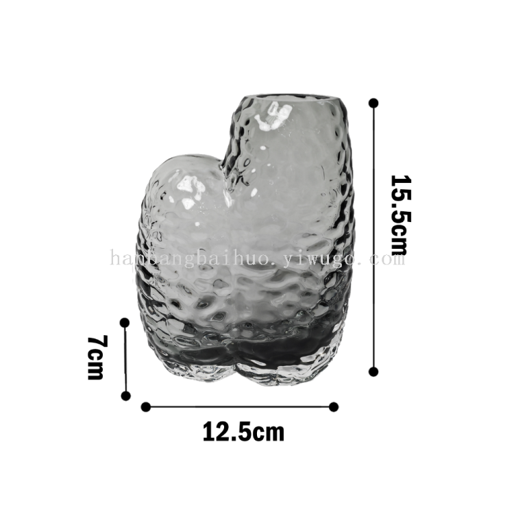 一件代发花瓶简约创意字母双瓶直筒玻璃花瓶酒店软装工艺品装饰