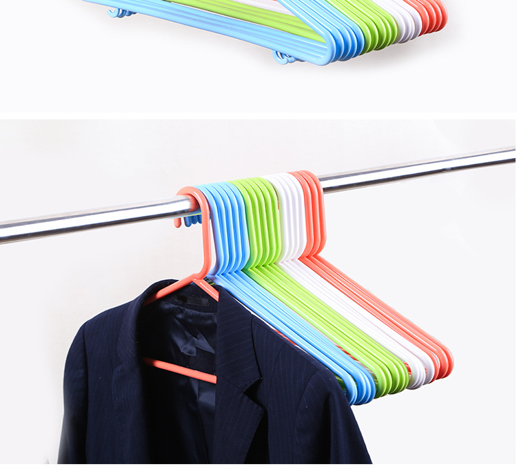 Adulto colorido nuevo colgador de plástico sólido engrosado simple balcón armario colgador de ropa de doble uso seco y húmedo colgador de secado pic 12