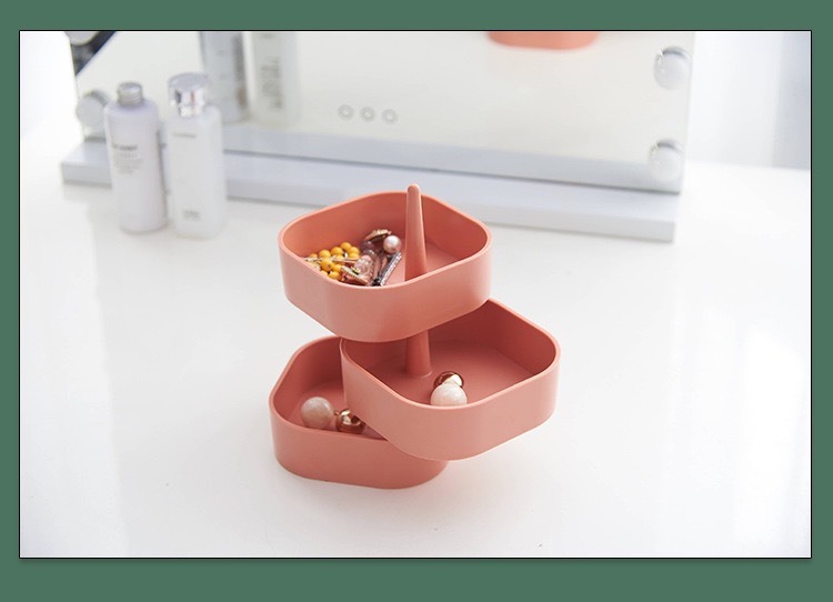 The rotating storage box, ear, necklace, jewelry box, candy box, and home living room storage box can be stacked pic 11