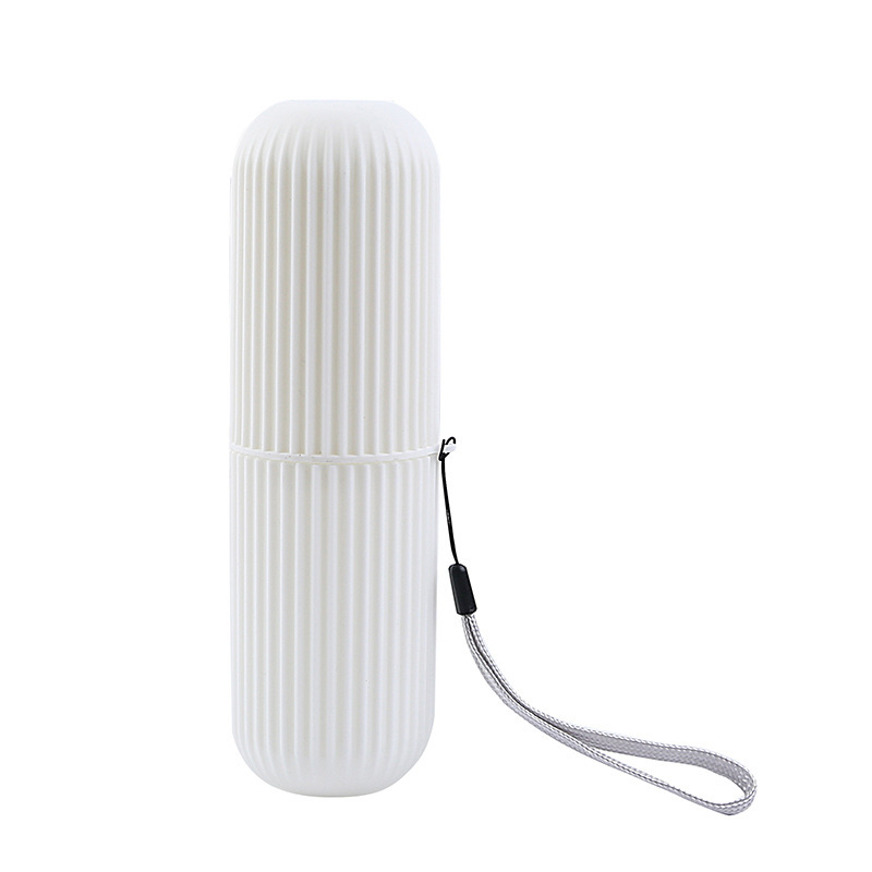 Travel toothbrush box, vertical stripe portable toiletry cup, brushing cup, toothbrush box, toothbrush jar, toothpaste storage cylinder