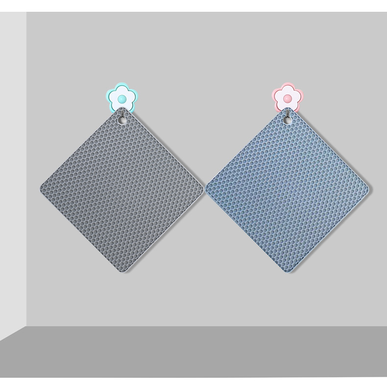 75G square silicone honeycomb pad, Nordic-style household heat insulation pot and dish pad, thickened kitchen microwave oven pad pic 7