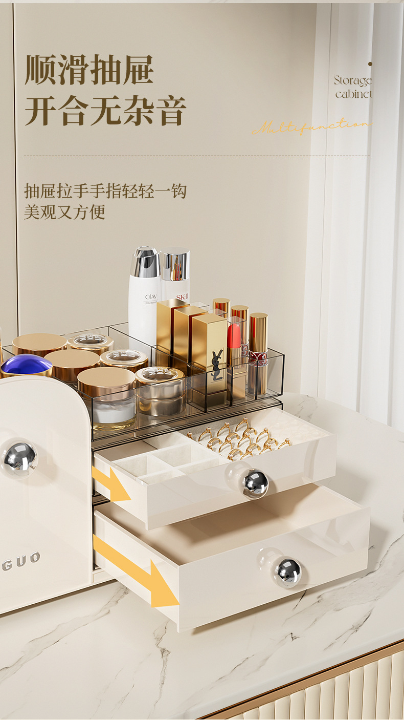 Cosmetics storage box desktop, high-end and exquisite skin care product organization box, dressing table, perfume shelf pic 8