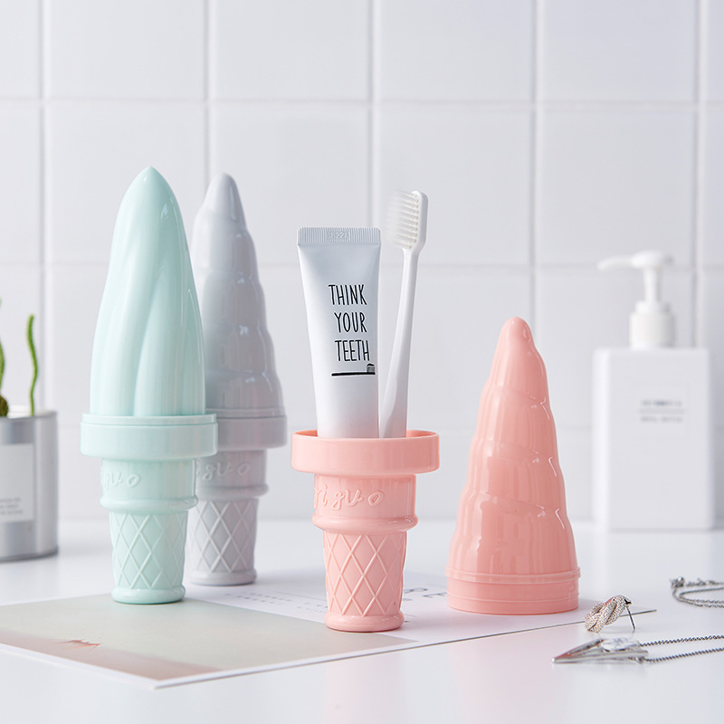 0406 Plastic toothbrush holder and toothbrush set, children's tooth bucket, washbasin cup, travel toothbrush case, portable tooth brush holder details Picture