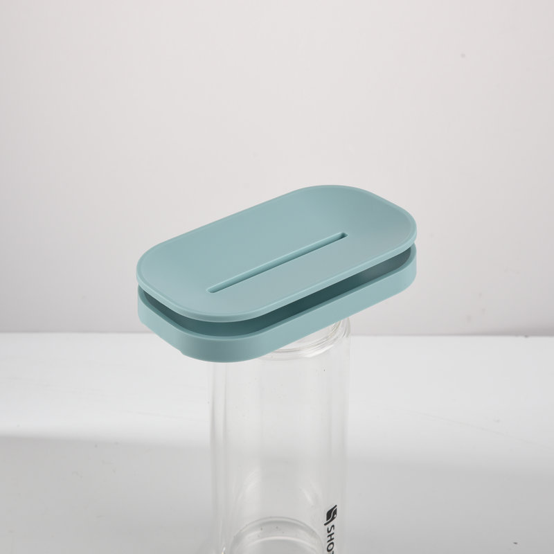 Draining soap box, home Nordic creative countertop soap rack, plastic simple Nordic style double-layer countertop soap box