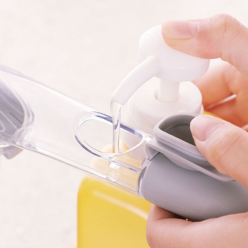 Factory direct sales kitchen pot scrubber, automatic liquid addition long-handled brush, multi-functional household dishwashing sponge steel wool brush Specification image