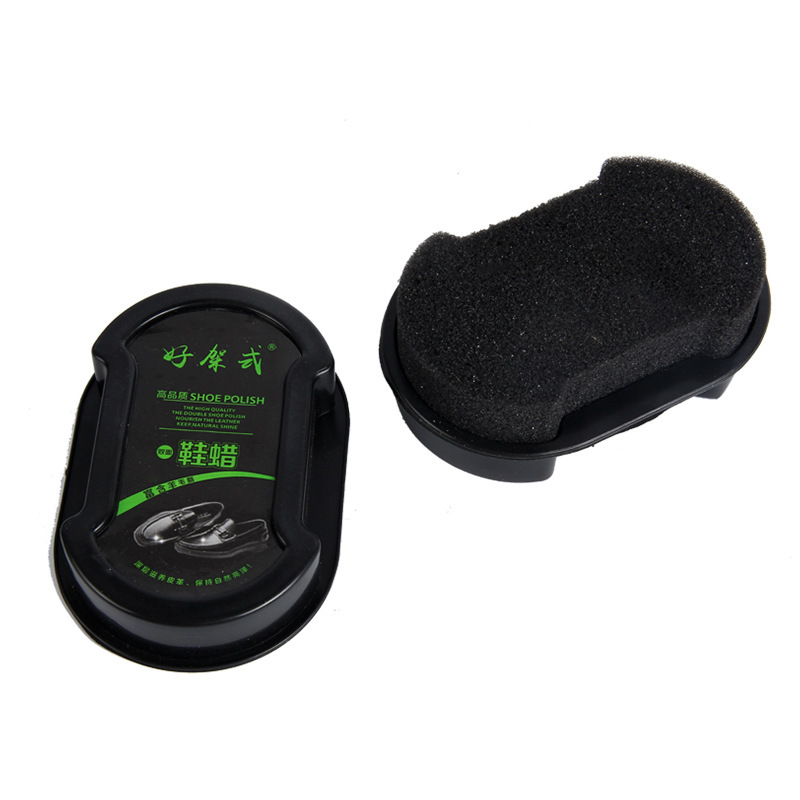 Sponge shoe brush, shoe wax, shoe polish, double-sided quick-brightening shoe polish, care shoe polish, shoe wax set in stock for wholesale details Picture
