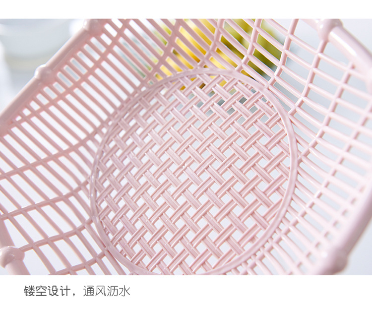 Creative hollowed-out fruit basket, living room plastic snack plate, kitchen simple vegetable square draining basket pic 14
