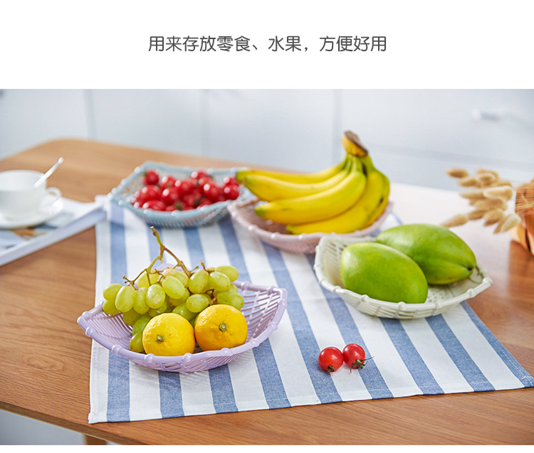 Creative hollowed-out fruit basket, living room plastic snack plate, kitchen simple vegetable square draining basket pic 7