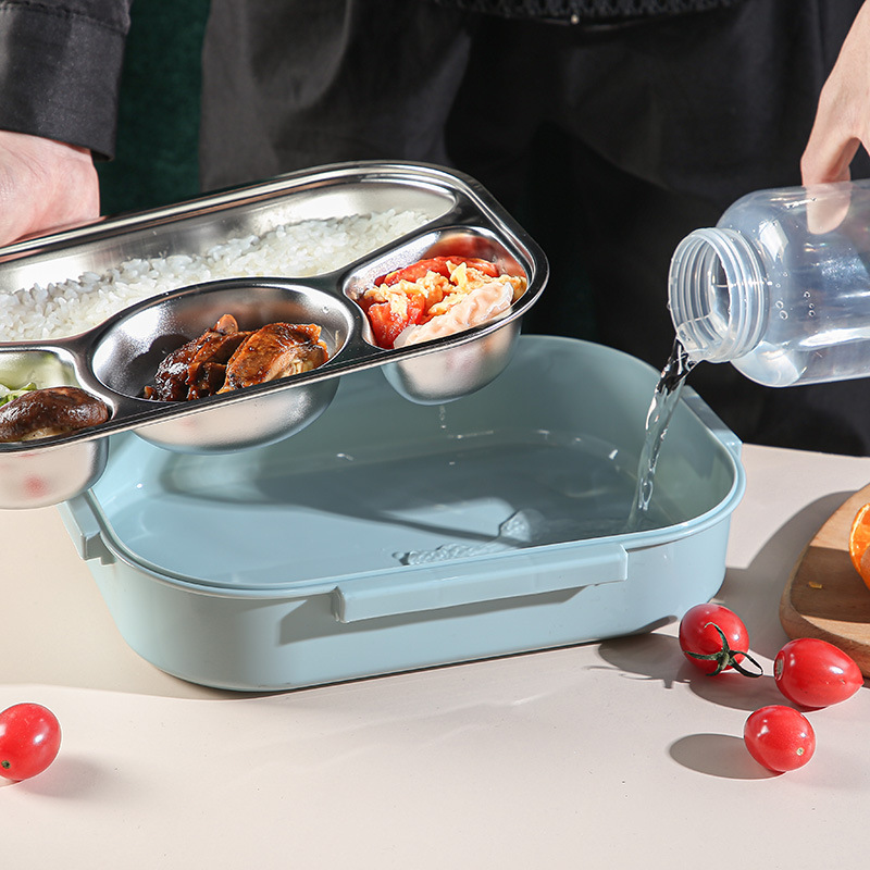 Factory-supplied stainless steel insulated lunch boxes, convenient lunch boxes for students to go to work, fast food boxes, and insulated compartments Specification image