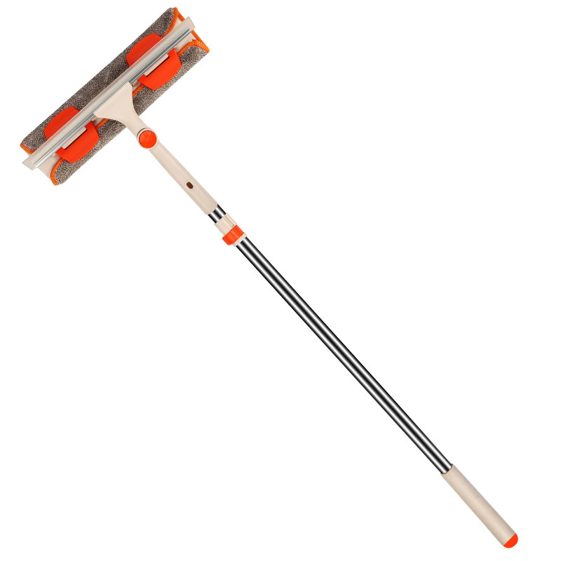Thickened steel pipe telescopic universal double-sided high-rise building glass window cleaning, water scraping, cleaning and brushing Specification image