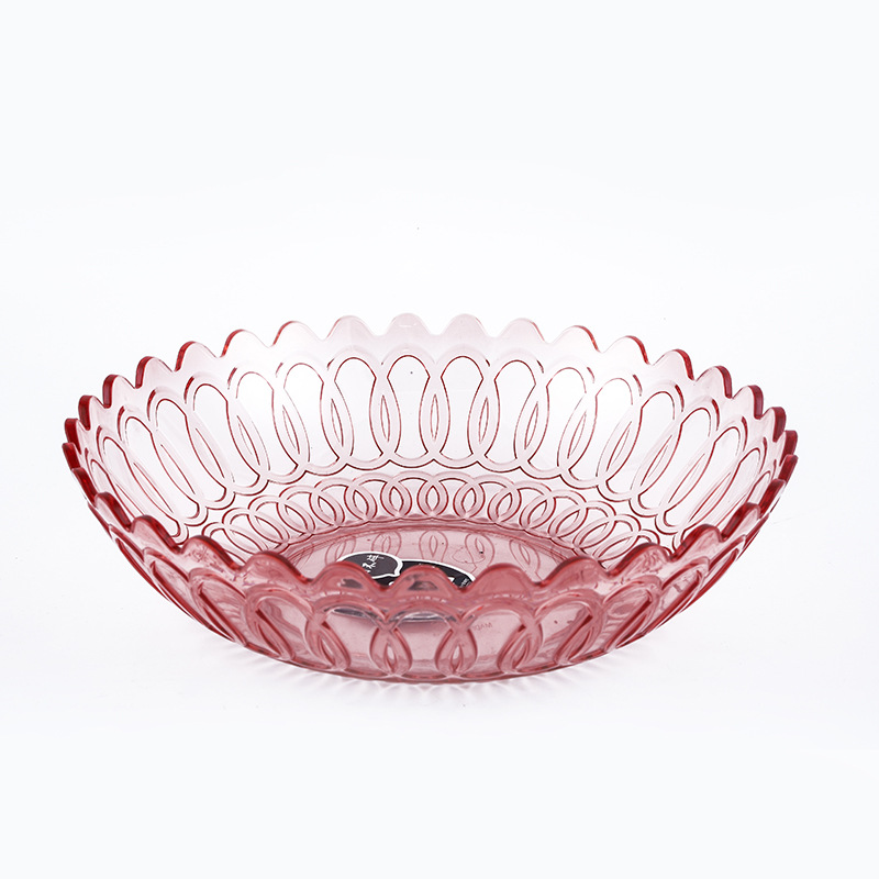 New living room PET crystal fruit plate, coffee table, fruit and snack storage tray, modern and simple patterned fruit storage details Picture