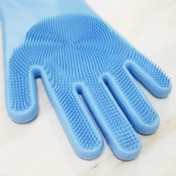Dishwashing gloves, kitchen washing gloves, silicone cleaning gloves, heat-insulating and wear-resistant kitchen household cleaning gloves wholesale pic 6