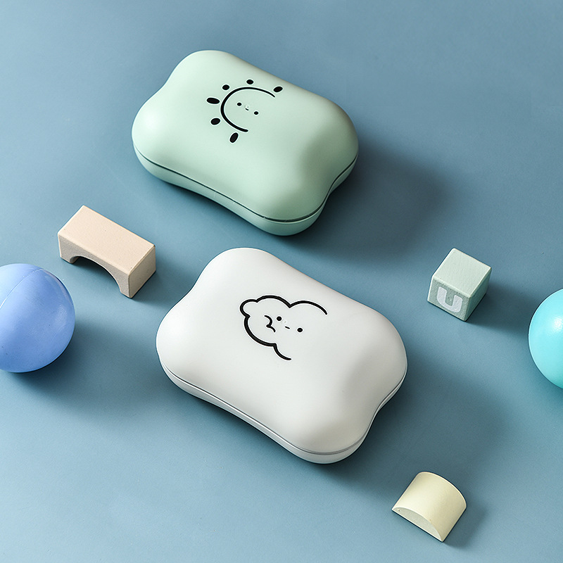 0480 Creative Soap Box, cute large soap box with lid, draining storage box, Home cartoon soap tray details Picture