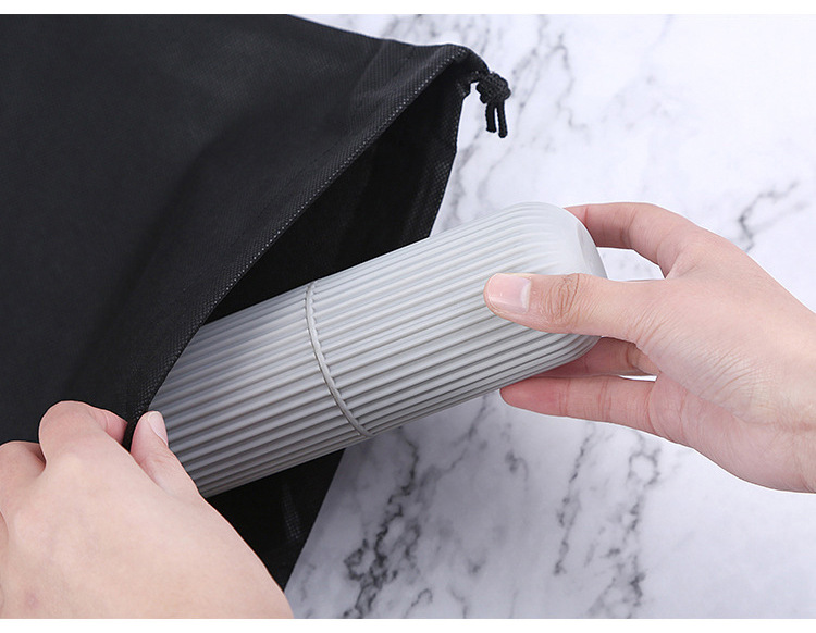 Travel toothbrush box, vertical stripe portable toiletry cup, brushing cup, toothbrush box, toothbrush jar, toothpaste storage cylinder pic 9