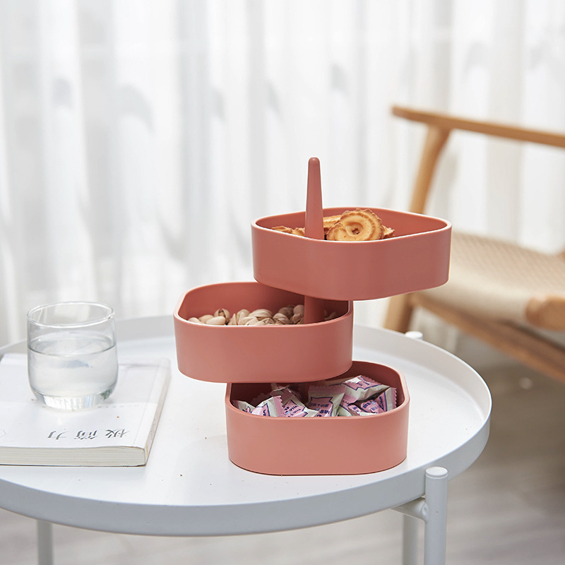 The rotating storage box, ear, necklace, jewelry box, candy box, and home living room storage box can be stacked