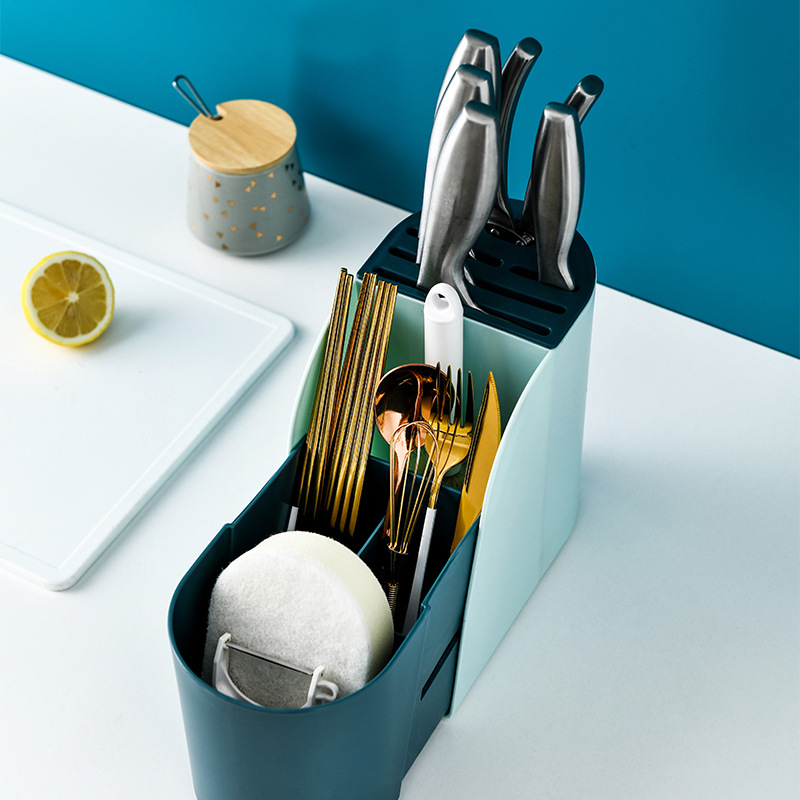 0469 Chopstick cage rack kitchenware knife rack household multi-functional storage rack plastic draining 筷笼 chopstick box Specification image