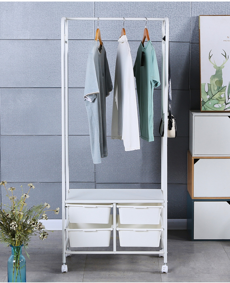 Simple and portable clothes drying rack, household student bedroom hanging rack, Japanese multi-layer organizing and storage cabinet, clothes drying rack pic 12