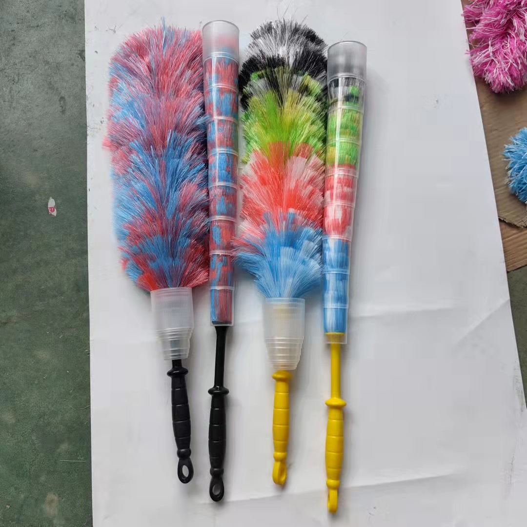家具清洁用品混色超细PP丝清洁掸 彩色创意清洁仿鸡毛掸子批发