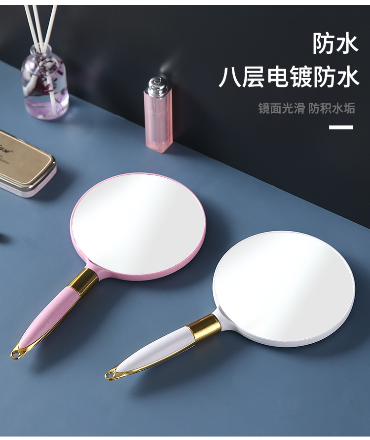 High-definition handle makeup mirror, European-style handheld beauty handle mirror, portable and portable, high-end retro patterned mirror wholesale pic 6