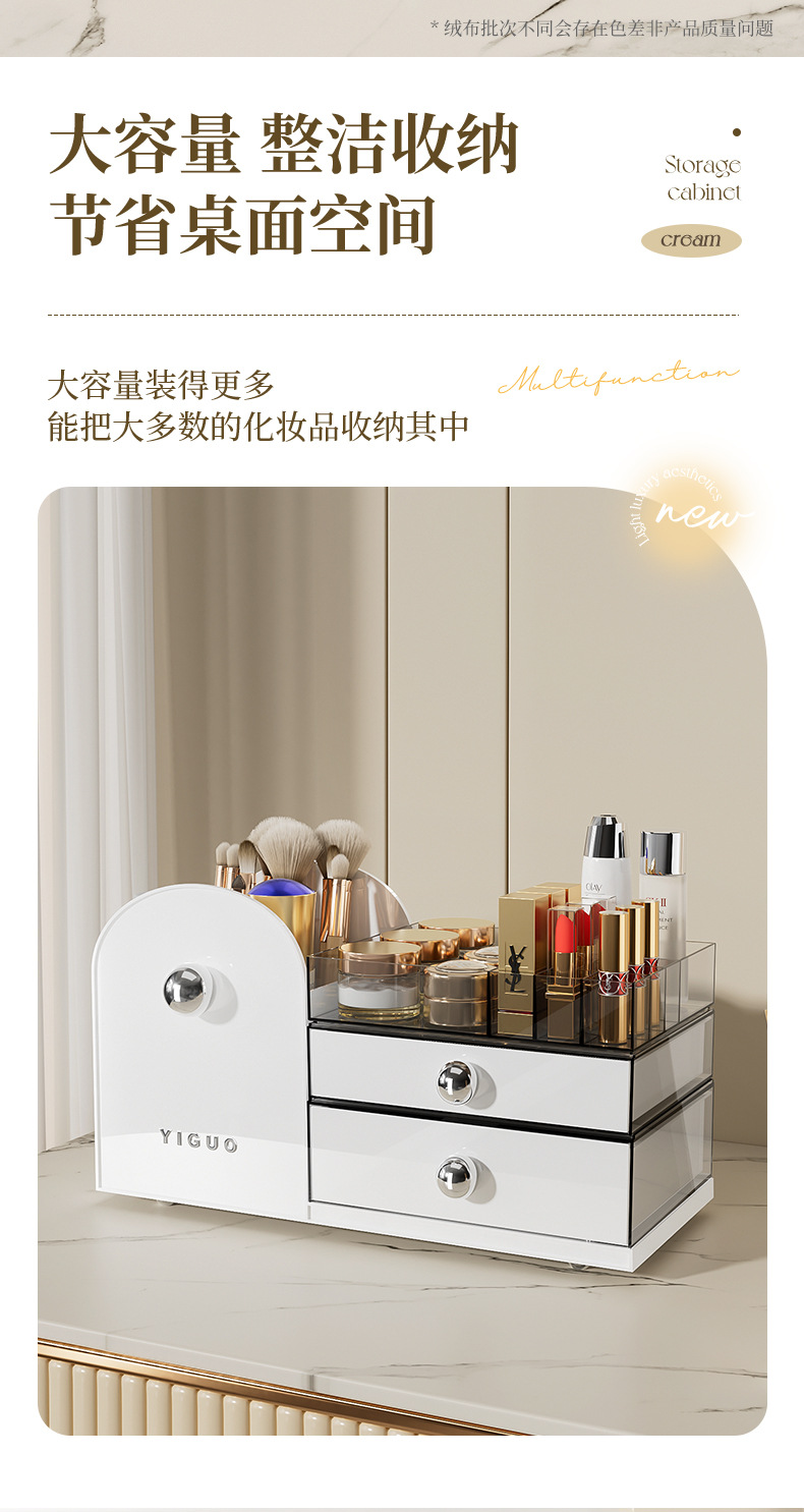 Cosmetics storage box desktop, high-end and exquisite skin care product organization box, dressing table, perfume shelf pic 6