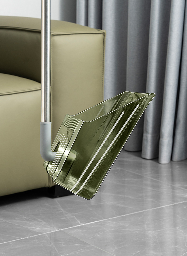 Broom set: Household non-stick hair-carrying broom and dustpan combination, transparent light luxury sweeping broom pic 10