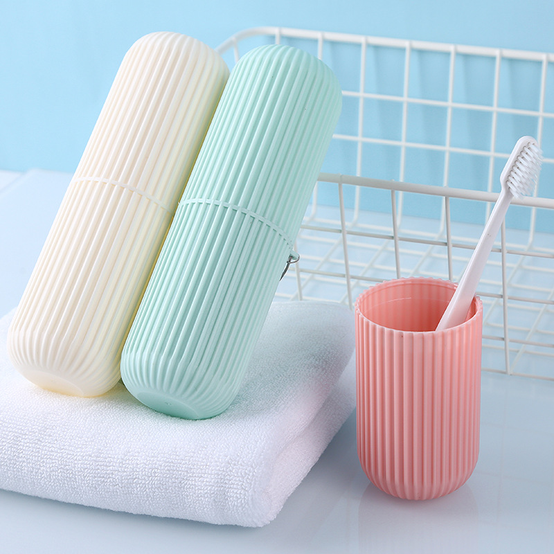 Portable travel toothbrush and toiletry cup set, creative mouthwash toothbrush box, toothbrushes with lid bucket details Picture
