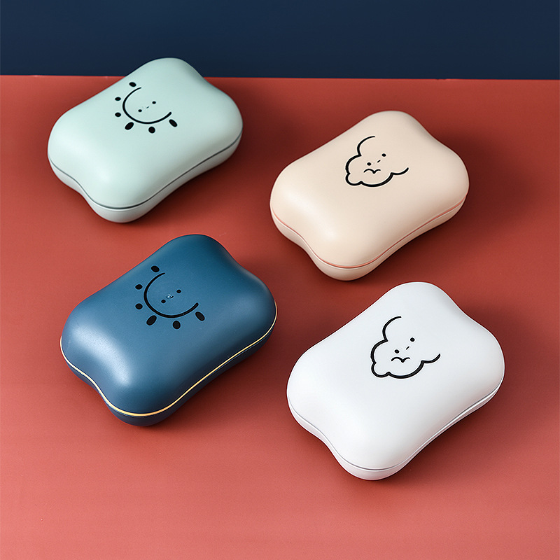 0480 Creative Soap Box, cute large soap box with lid, draining storage box, Home cartoon soap tray Specification image