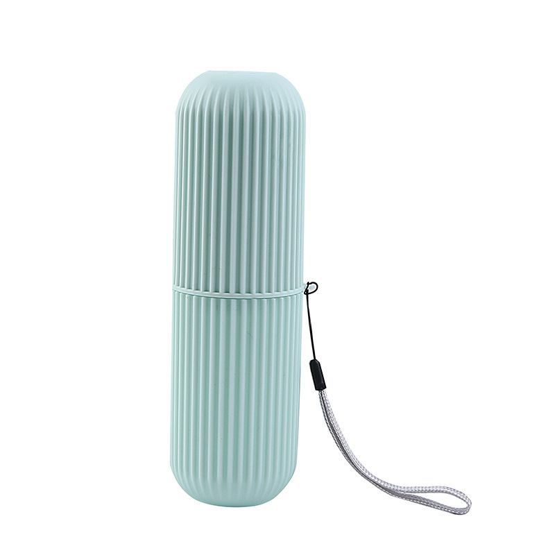 Travel toothbrush box, vertical stripe portable toiletry cup, brushing cup, toothbrush box, toothbrush jar, toothpaste storage cylinder details Picture