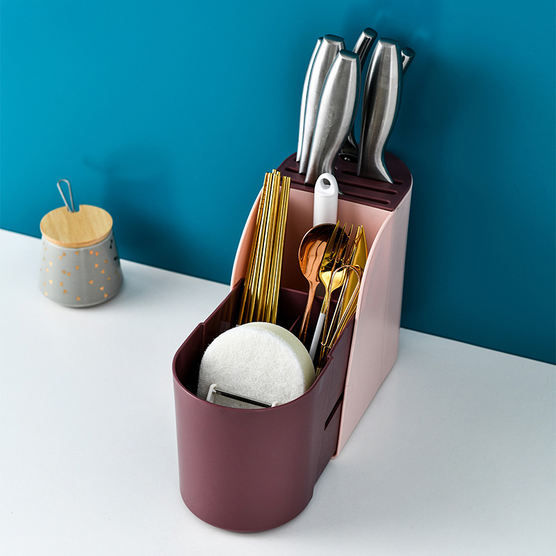 0469 Chopstick cage rack kitchenware knife rack household multi-functional storage rack plastic draining 筷笼 chopstick box details Picture