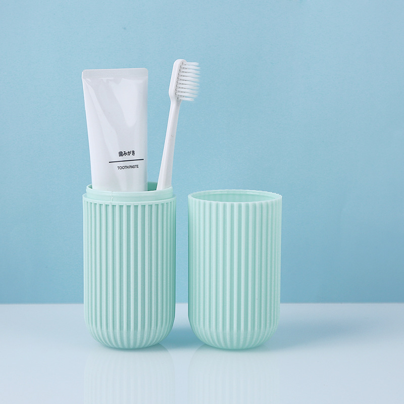 Portable travel toothbrush and toiletry cup set, creative mouthwash toothbrush box, toothbrushes with lid bucket