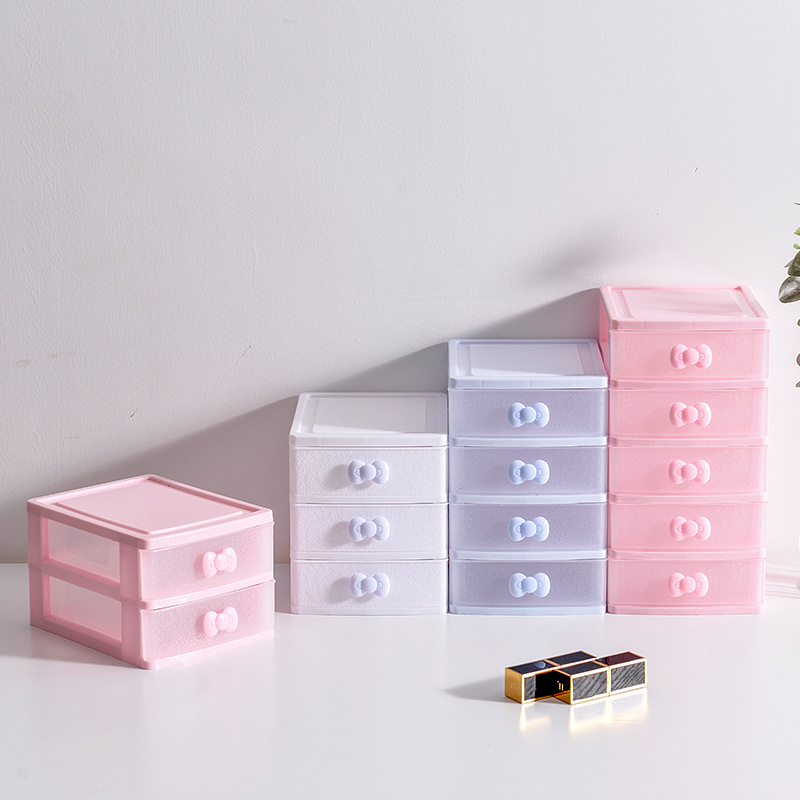 Factory direct sales of "Girlish Heart" desktop storage box, miscellaneous storage cabinet, multi-layer drawer type cosmetic storage box details Picture