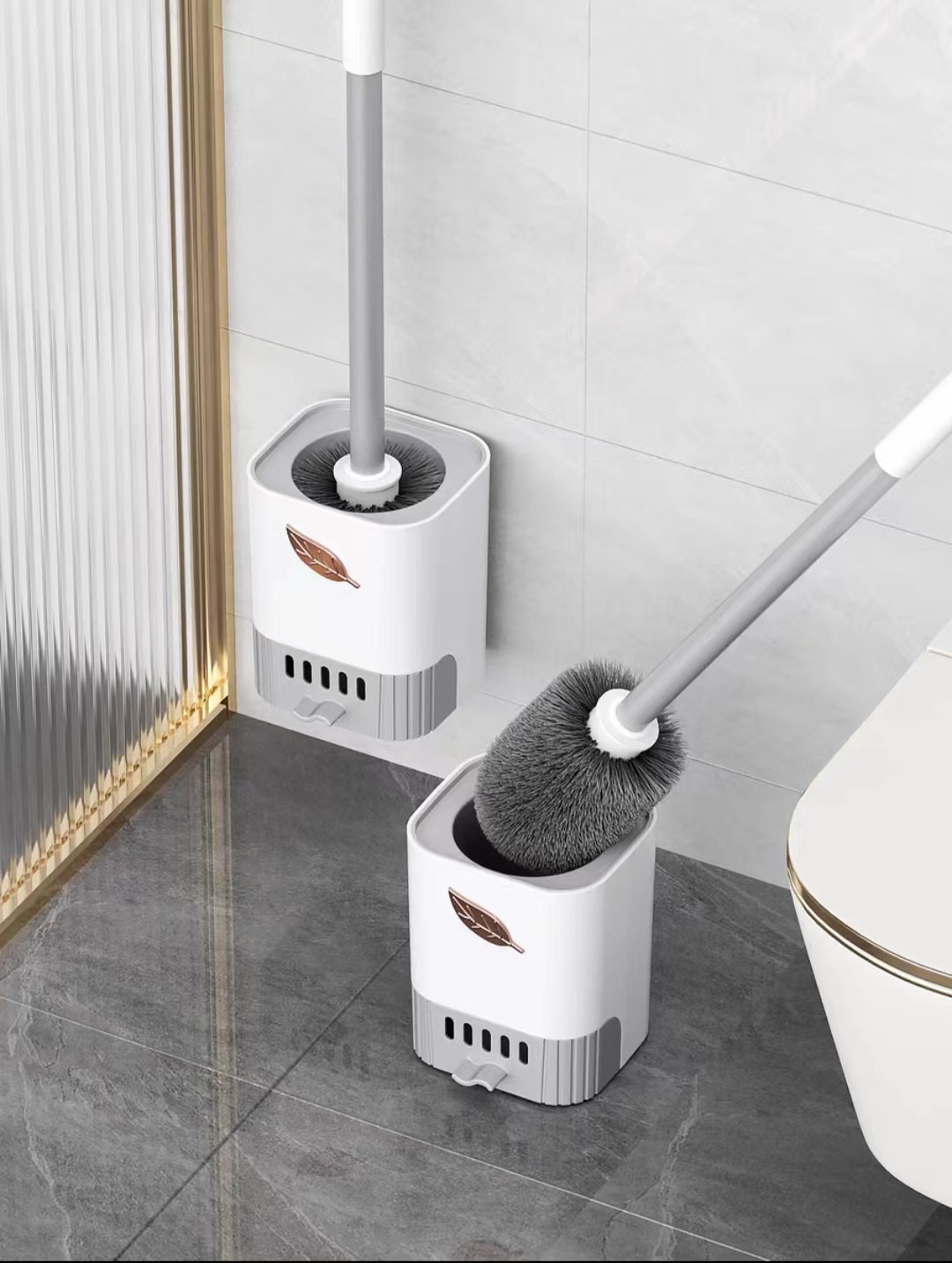This is a household long-handled wall-mounted toilet brush that drains and cleans the toilet without any dead corners. It is a perfect toilet brush Item Picture