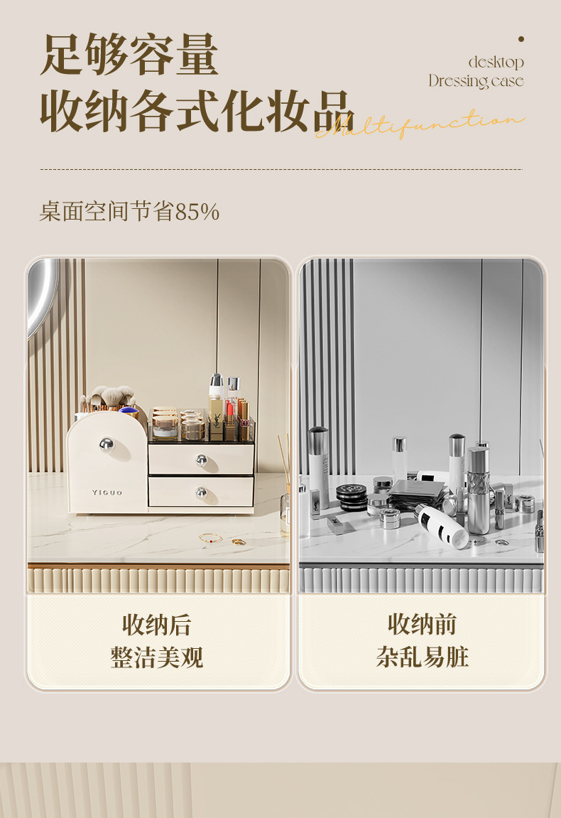 Cosmetics storage box desktop, high-end and exquisite skin care product organization box, dressing table, perfume shelf pic 3