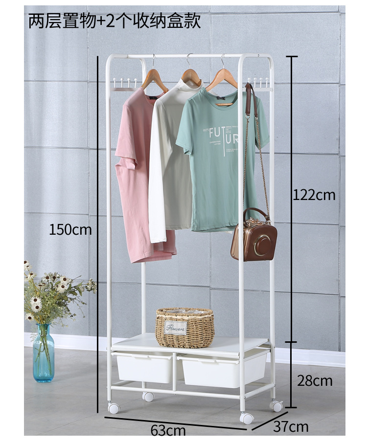 Simple and portable clothes drying rack, household student bedroom hanging rack, Japanese multi-layer organizing and storage cabinet, clothes drying rack pic 21