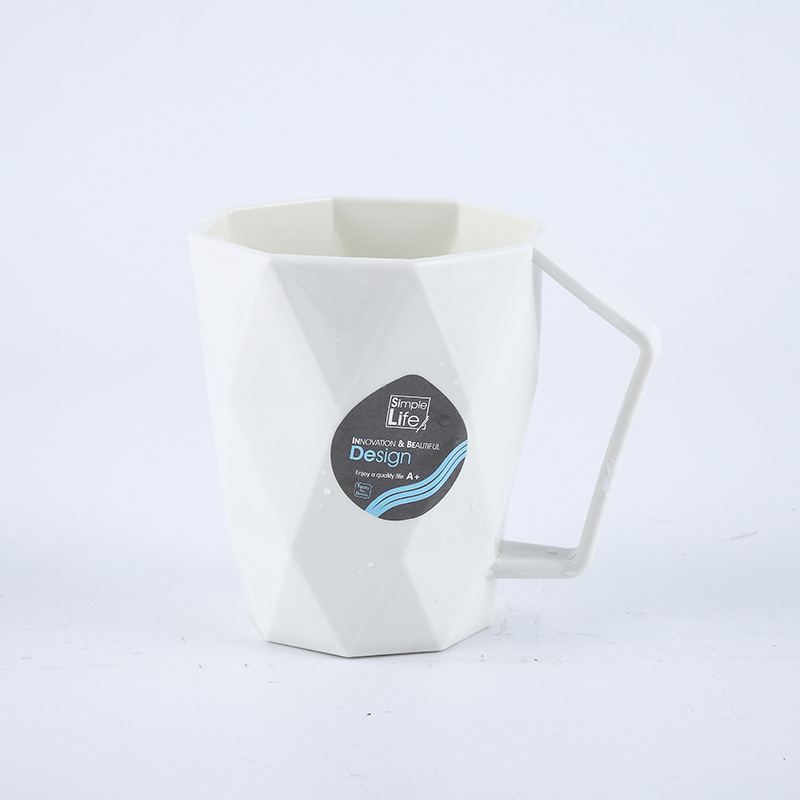 5065 Home Bathroom Couple Mouthwash Cup, PP lock buckle, unisex Brushing cup, Simple solid color dormitory washbasin cup Specification image