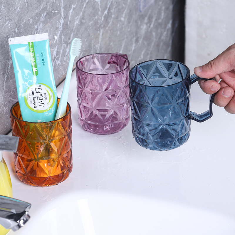 5068 factory direct supply new plastic cups, creative crystal cups, transparent mouthwash cups, couple's small and portable water cups