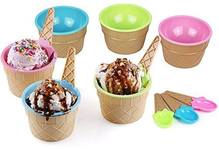 Ice cream bowl set, ice cream spoon and bowl tableware set, creative children's cartoon bowl set wholesale Application Scenario