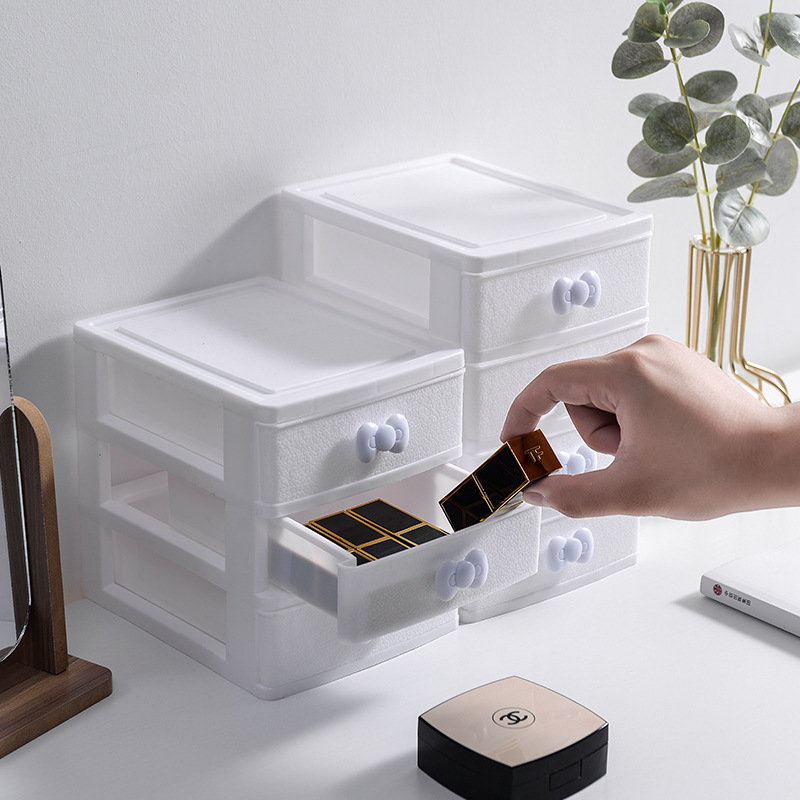 Factory direct sales of "Girlish Heart" desktop storage box, miscellaneous storage cabinet, multi-layer drawer type cosmetic storage box Specification image