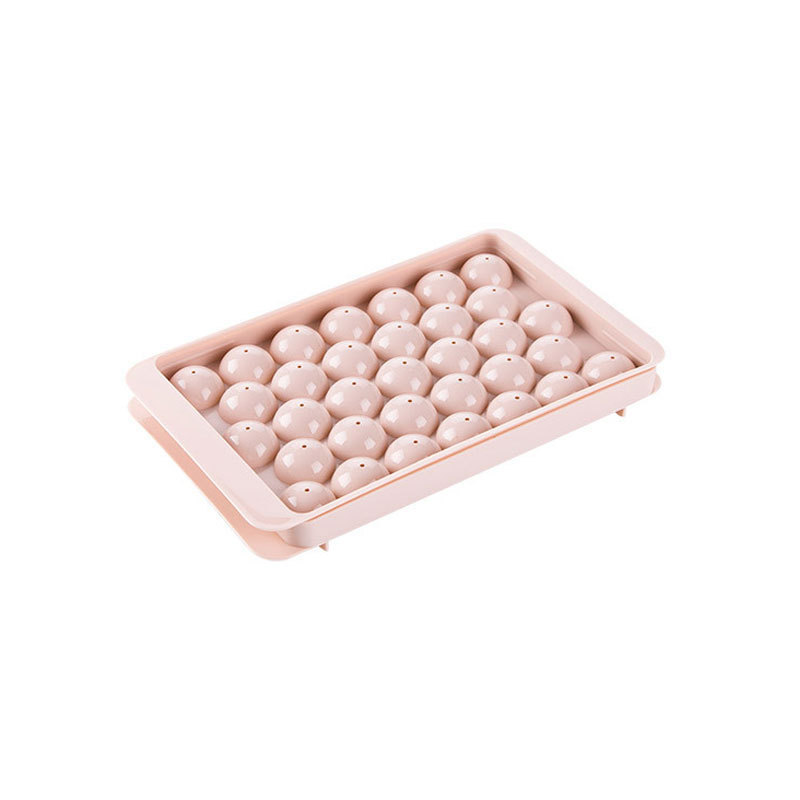 Creative covered ice cube tray ice hockey mold, plastic round ice mold for refrigerator, ice box, homemade ice cube mold for home use Application Scenario