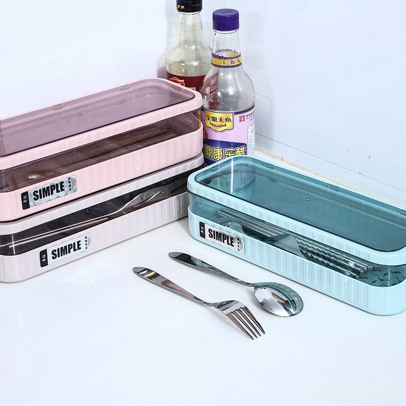 Creative and fashionable ABS material 筷笼 kitchen square tableware storage box convenient and simple kitchen organizing box